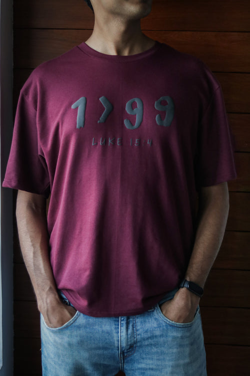 1 > 99 Christian Oversized Tee (Vinyl Print)
